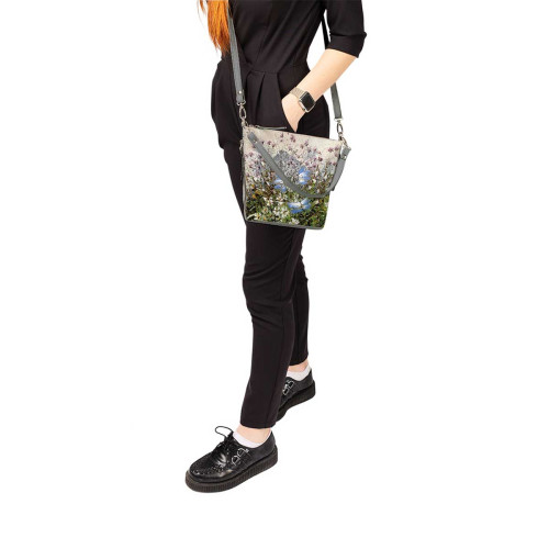 Сумка кросс-боди BAG8 «Бабочки над цветами и травами»