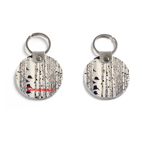 Брелок (Круглый) TRI4 «Березы»