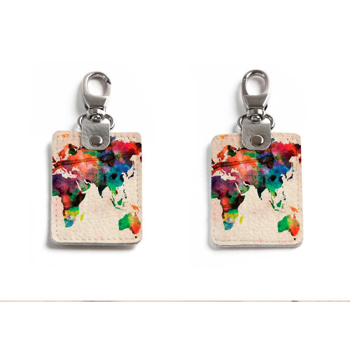 Брелок (Прямоугольный ) TRI1 «World map»