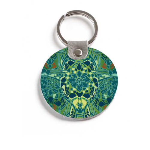 Брелок (Круглый) TRI4 «Мозаичные цветы»