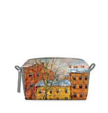 Косметичка, KOS3 «Дерево и желтый домик ранней весной»