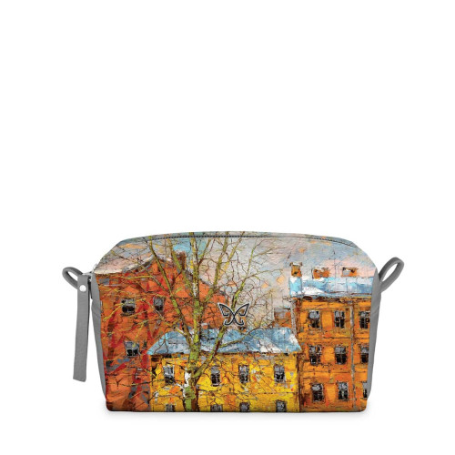 Косметичка, KOS3 «Дерево и желтый домик ранней весной»