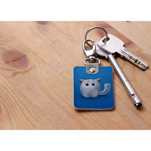 Брелок (Прямоугольный ) TRI1 «Snow leopard»