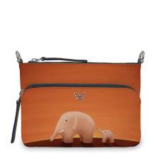 Сумка кросс-боди, BG97 «Слоны оранжевые»