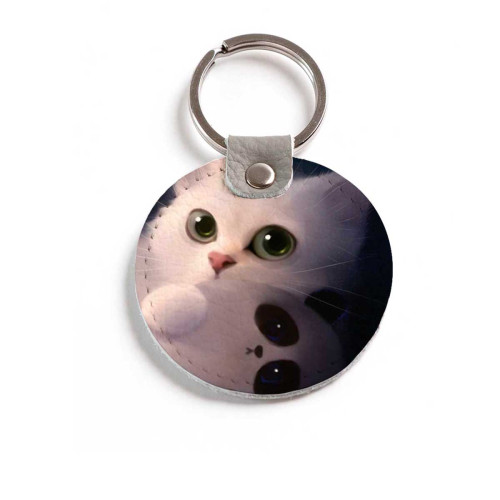 Брелок (Круглый) TRI4 «Cat & Panda»