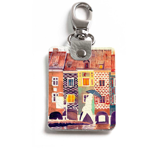 Брелок (Прямоугольный ) TRI1 «The city watercolor»
