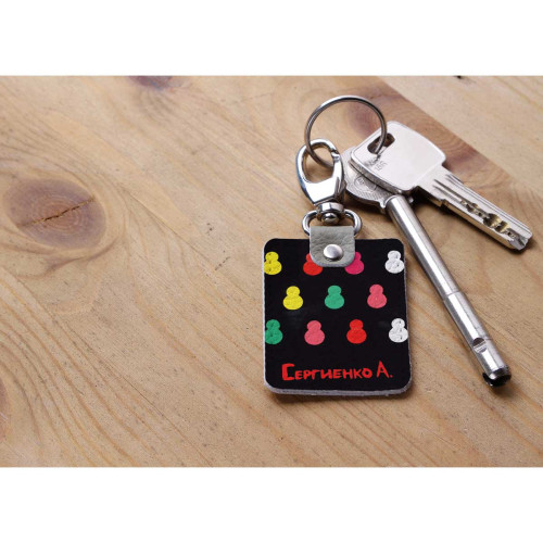 Брелок (Прямоугольный ) TRI1 «Черные матрешки»