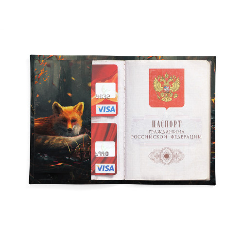 Обложка для паспорта, PAS2 «Лиса в лесу»