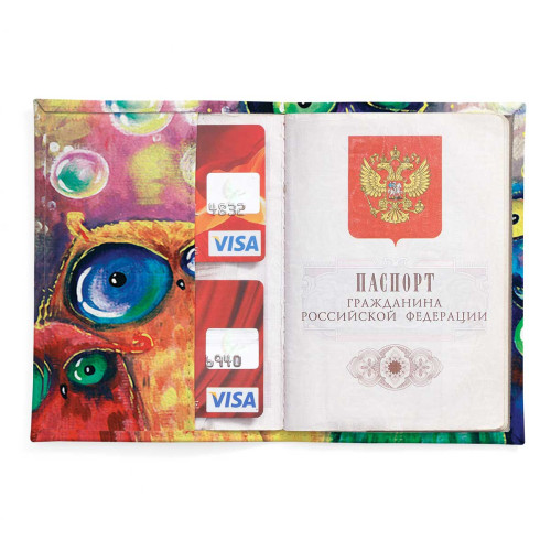 Обложка для паспорта, PAS2 «Many owls»