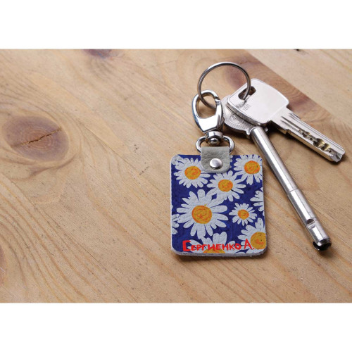 Брелок (Прямоугольный ) TRI1 «Ромашки»