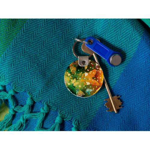 Брелок (Круглый) TRI4 «Бабочки 4»