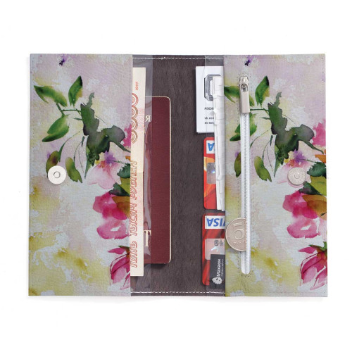 Портмоне PRS3 «Watercolor flowers in vase»