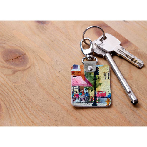 Брелок (Прямоугольный ) TRI1 «Coffee shop»