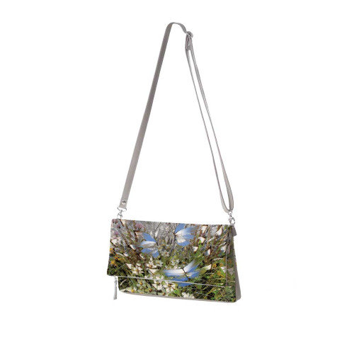 Клатч, кросс-боди KHL3 «Бабочки над цветами и травами»