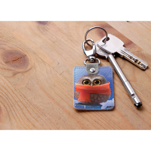 Брелок (Прямоугольный ) TRI1 «Owl in scarf»