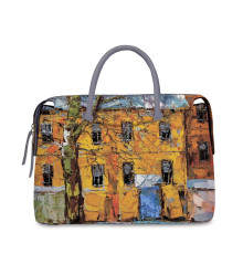 Сумка на руку, BA01 «Дерево и желтый домик ранней весной»
