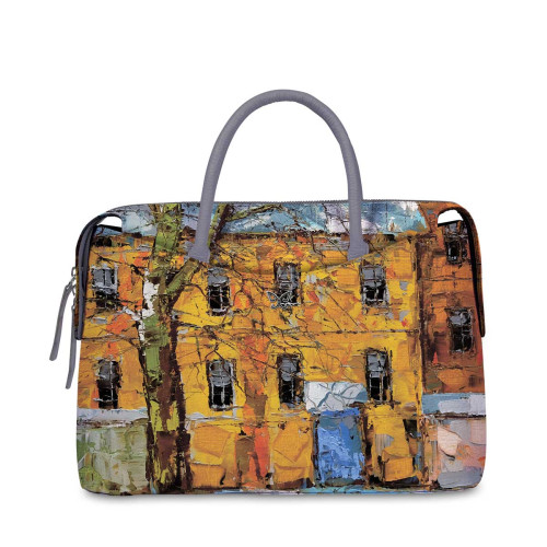 Сумка на руку, BA01 «Дерево и желтый домик ранней весной»