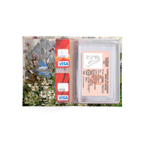 Обложка для автодокументов, AUT2 «Бабочки над цветами и травами»