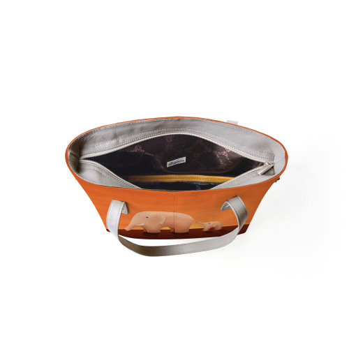 Сумка тоут BAG9 «Слоны оранжевые»