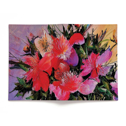 Обложка для паспорта, PAS2 «Пионы на розовом»