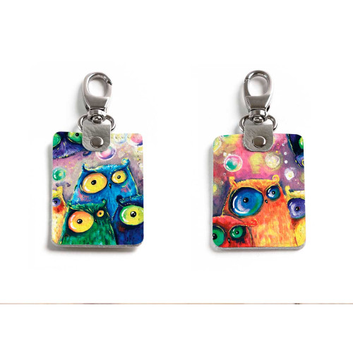 Брелок (Прямоугольный ) TRI1 «Many owls»