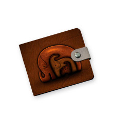 Кошелек мини PRS8 «Деревянные слоны»