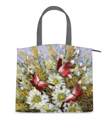 Сумка на руку, BG91 «Бабочки и цветы»