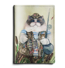 Обложка для паспорта, PAS1 «Кот-рыбак 2»