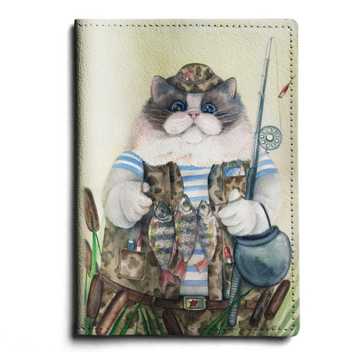 Обложка для паспорта, PAS1 «Кот-рыбак 2»