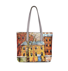 Сумка тоут, BA23 «Дерево и желтый домик ранней весной»