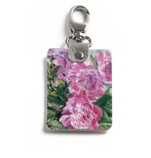 Брелок (Прямоугольный ) TRI1 «Пионы 2»
