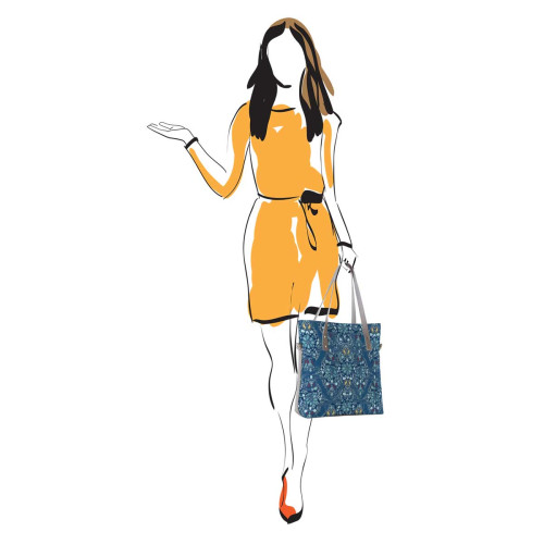 Сумка тоут BAG9 «Мозаика голубая»