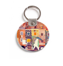 Брелок (Круглый) TRI4 «The city watercolor»