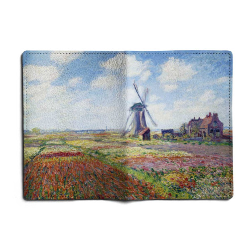 Обложка для паспорта, PAS1 «Claude Monet Tulip Field and windmill»