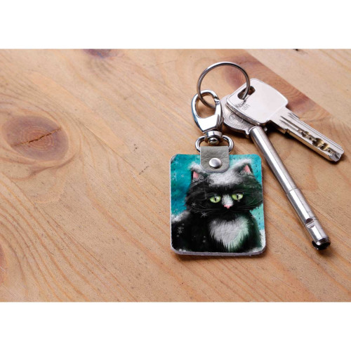 Брелок (Прямоугольный ) TRI1 «Snow cat»