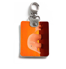 Брелок (Прямоугольный ) TRI1 «Слоны оранжевые»