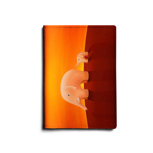Обложка для паспорта, PAS1 «Слоны оранжевые»