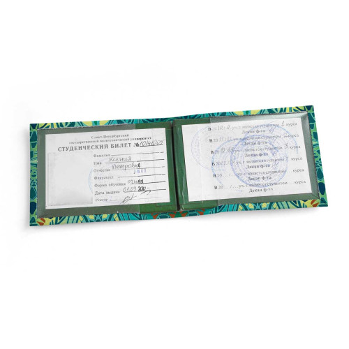 Обложка для студенческого билет STD1 «Мозаика оливковая»