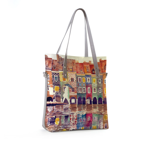 Сумка тоут BAG9 «The city watercolor»