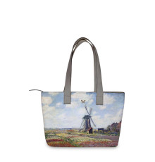 Сумка тоут, BAG2 «Claude Monet Tulip Field and windmill»