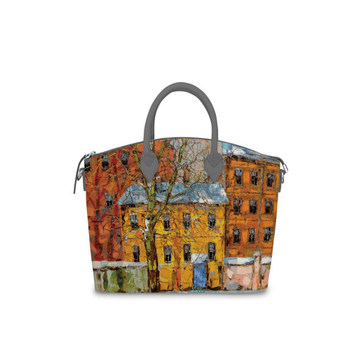 Сумка на руку, BG82 «Дерево и желтый домик ранней весной»