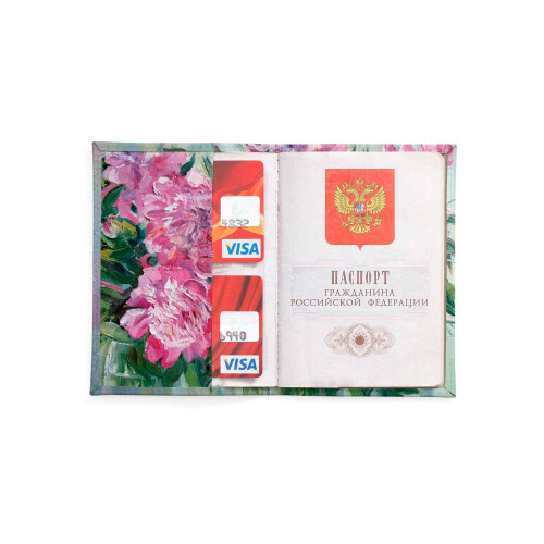 Обложка для автодокументов, AUT2 «Пионы 2»