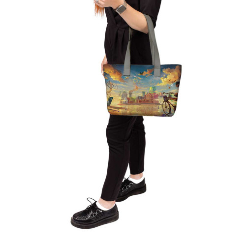 Сумка тоут, BAG2 «Мальчик и велосипед»