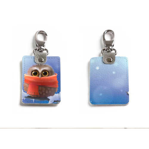 Брелок (Прямоугольный ) TRI1 «Owl in scarf»