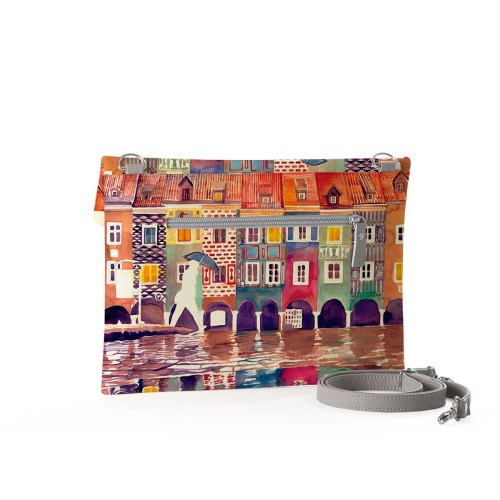 Клатч, кросс-боди KHL4 «The city watercolor»