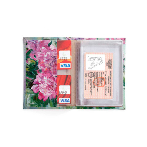 Обложка для автодокументов, AUT2 «Пионы 2»