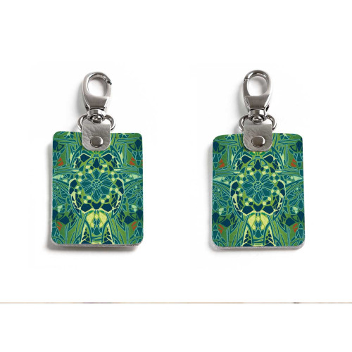 Брелок (Прямоугольный ) TRI1 «Мозаичные цветы»