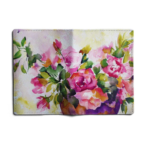 Обложка для паспорта, PAS1 «Watercolor flowers in vase»