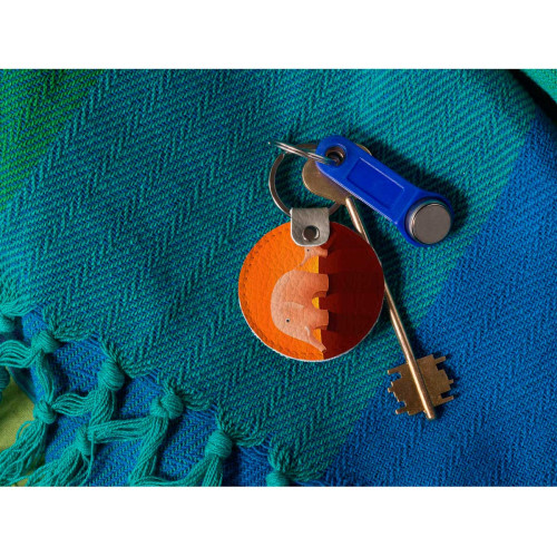 Брелок (Круглый) TRI4 «Слоны оранжевые»