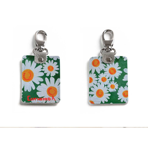 Брелок (Прямоугольный ) TRI1 «Ромашки 5»